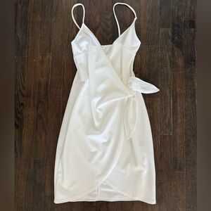 Blue Blush Asymmetrical White Dress